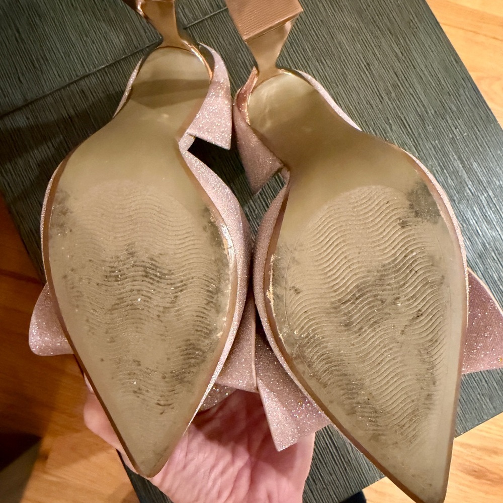 Betsey Johnson Glitter Heels with Bow - Champagne Blush 🥂 - Picture 11 of 11